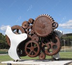 স্প্রে আঁকা ইস্পাত শিল্প ভাস্কর্য